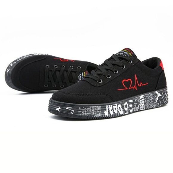 Shoes - Graffiti Skate Shoes | Red | Size 6 US / 36 EUR